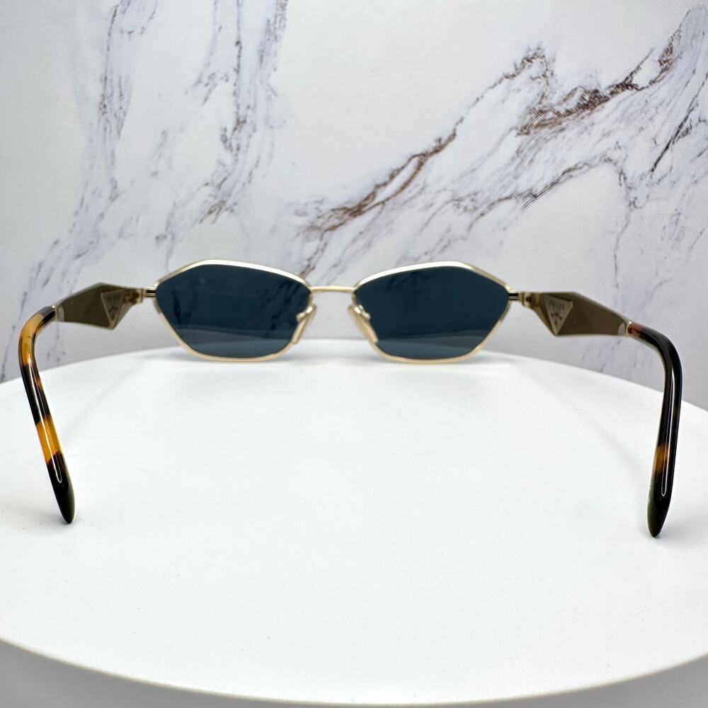 New PRADA Sunglasses Gold Metal 3D Logo Aviator Cat Eye Womens PRD50S ZVN70B - Picture 11 of 16